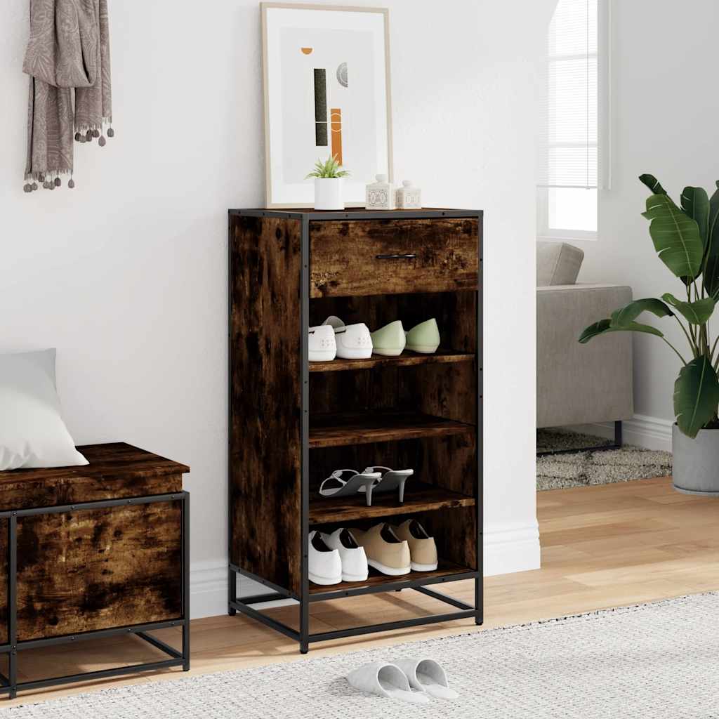 VidaXL shoe rack 48x38x97.5 cm processed wood smoked oak colored