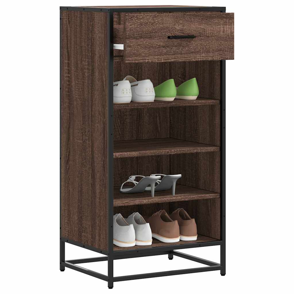 Vidaxl Shoe Rack 48x38x97,5 cm Behandlet trebrun eik Farget