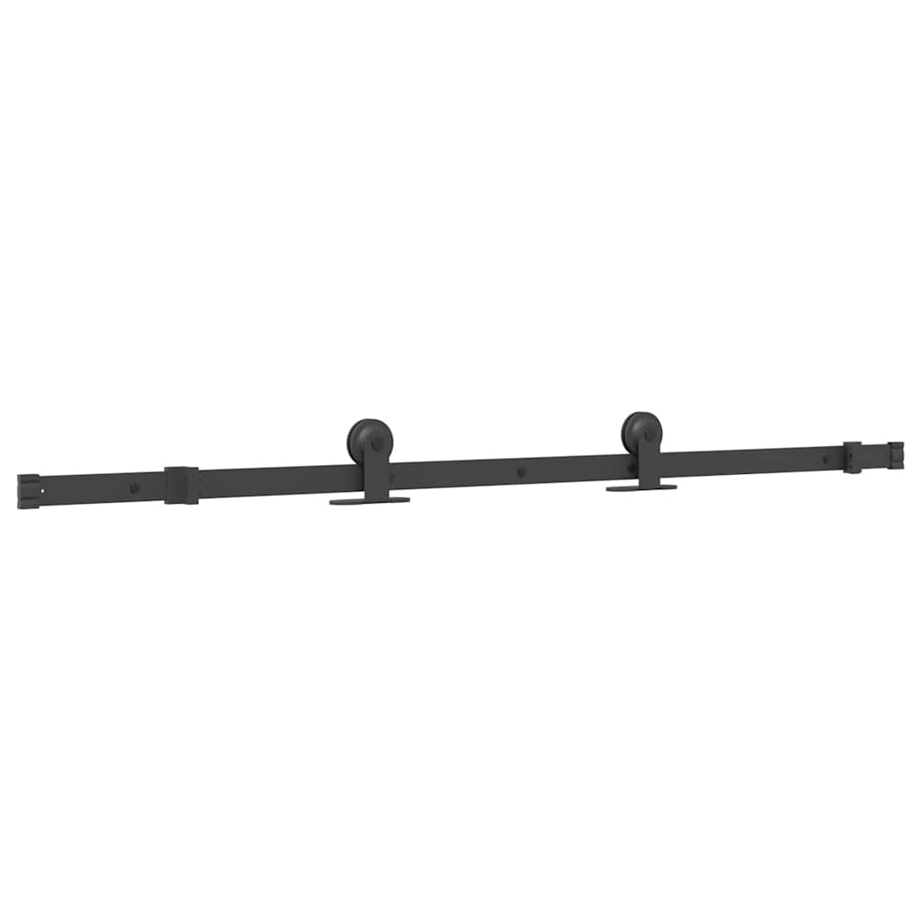 Vidaxxl Box mit Teilen für Schiebetür 152,5 cm Stahl schwarz
