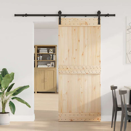Vidaxxl Box mit Teilen für Schiebetür 200 cm Stahl schwarz