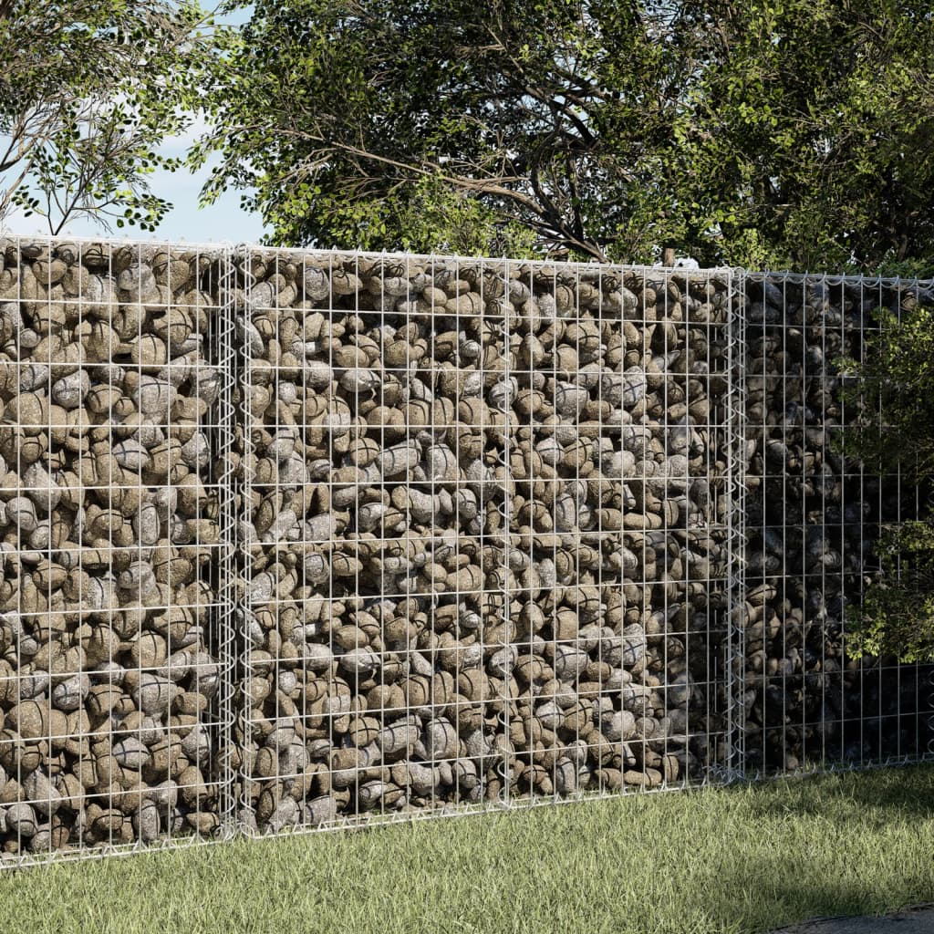 Vidaxx Gabione 100x50x100 cm verzinktes Eisen silberfarben