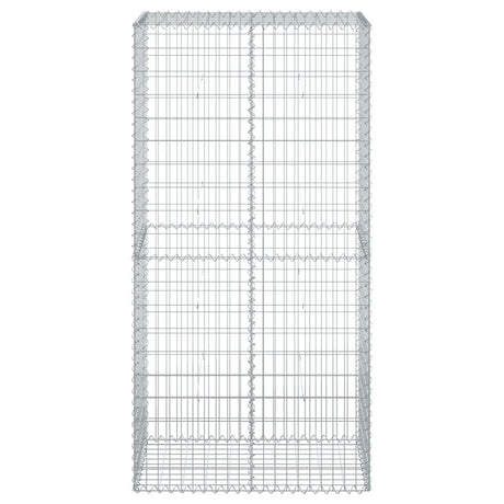 Vidaxx Gabione 100x50x200 cm verzinktes Eisen silberfarben
