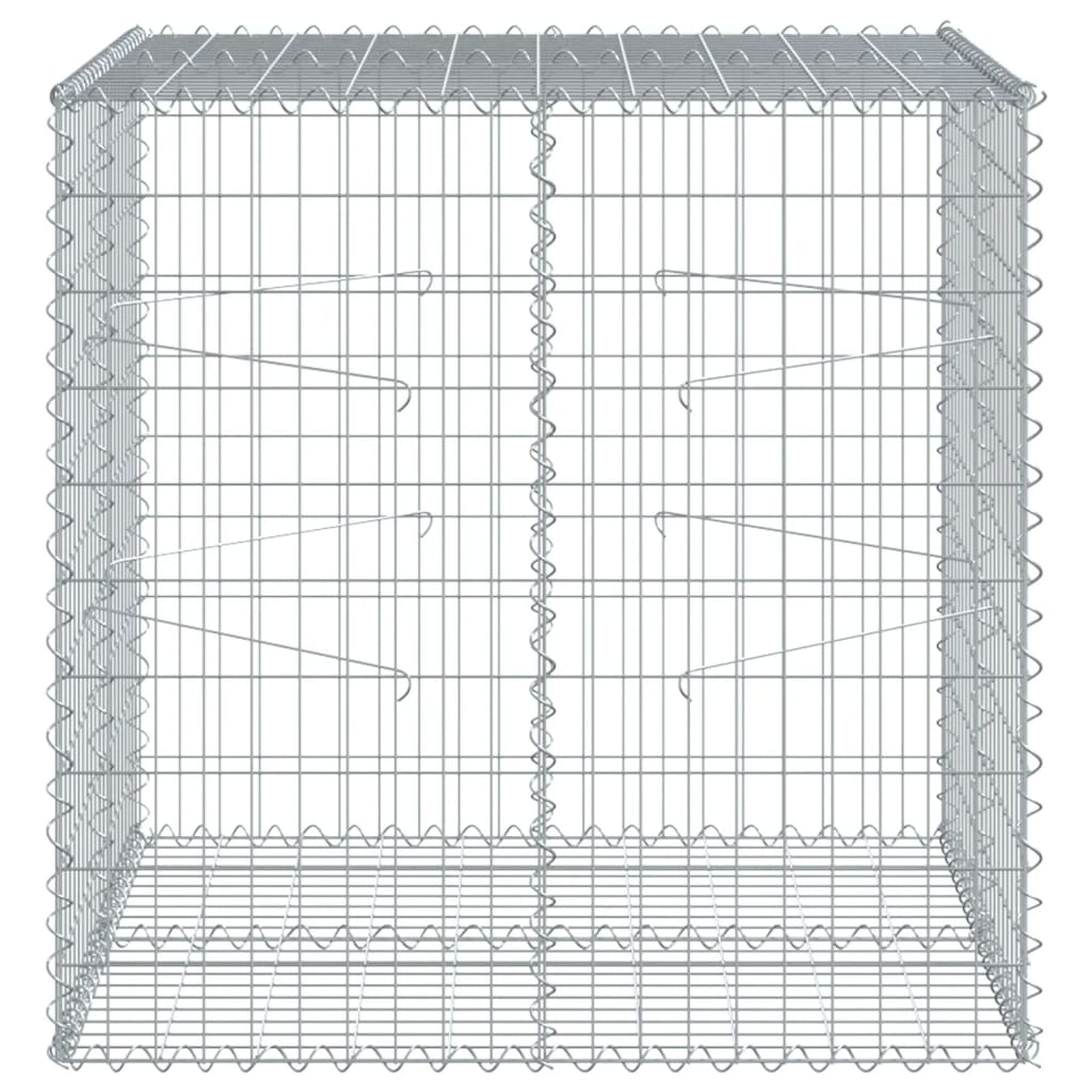 Vidaxx Gabione 100x100x100 cm verzinktes Eisen silberfarben