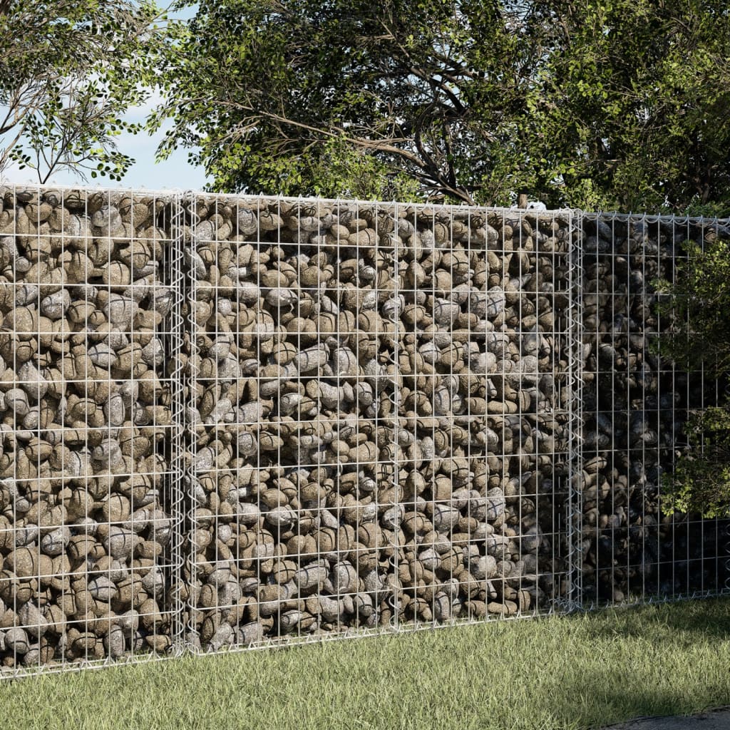 Vidaxx Gabione 100x100x100 cm verzinktes Eisen silberfarben