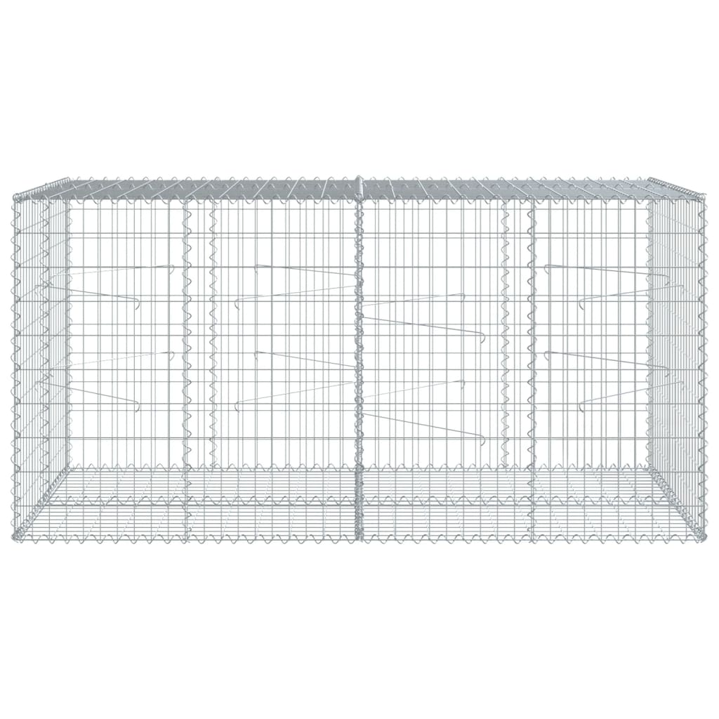 Vidaxl Schanskorf 200x100x100 cm Galvaniserad järnsilverfärgad