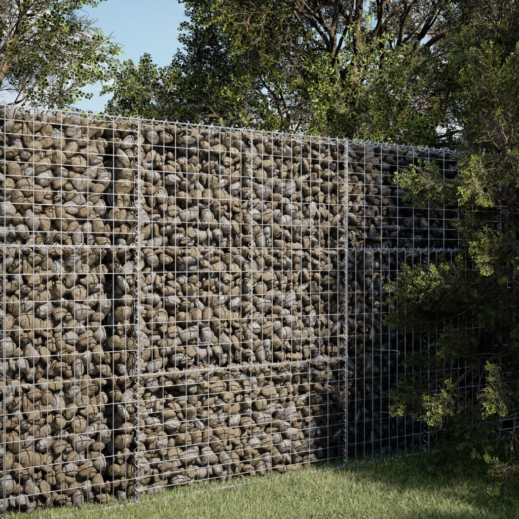 Vidaxx Gabione 100x100x150 cm verzinktes Eisen silberfarben