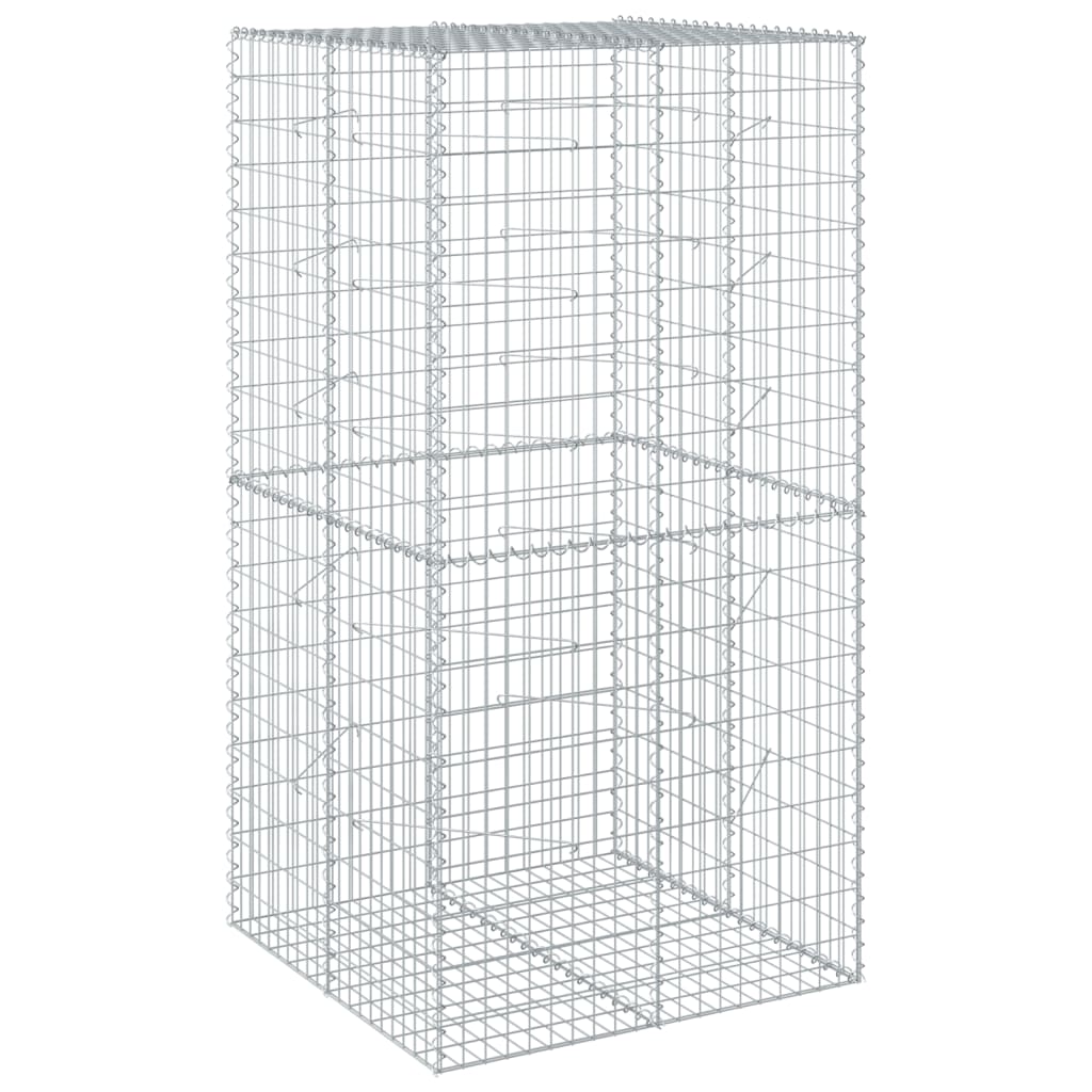 Vidaxx Gabione 100x100x200 cm verzinktes Eisen silberfarben