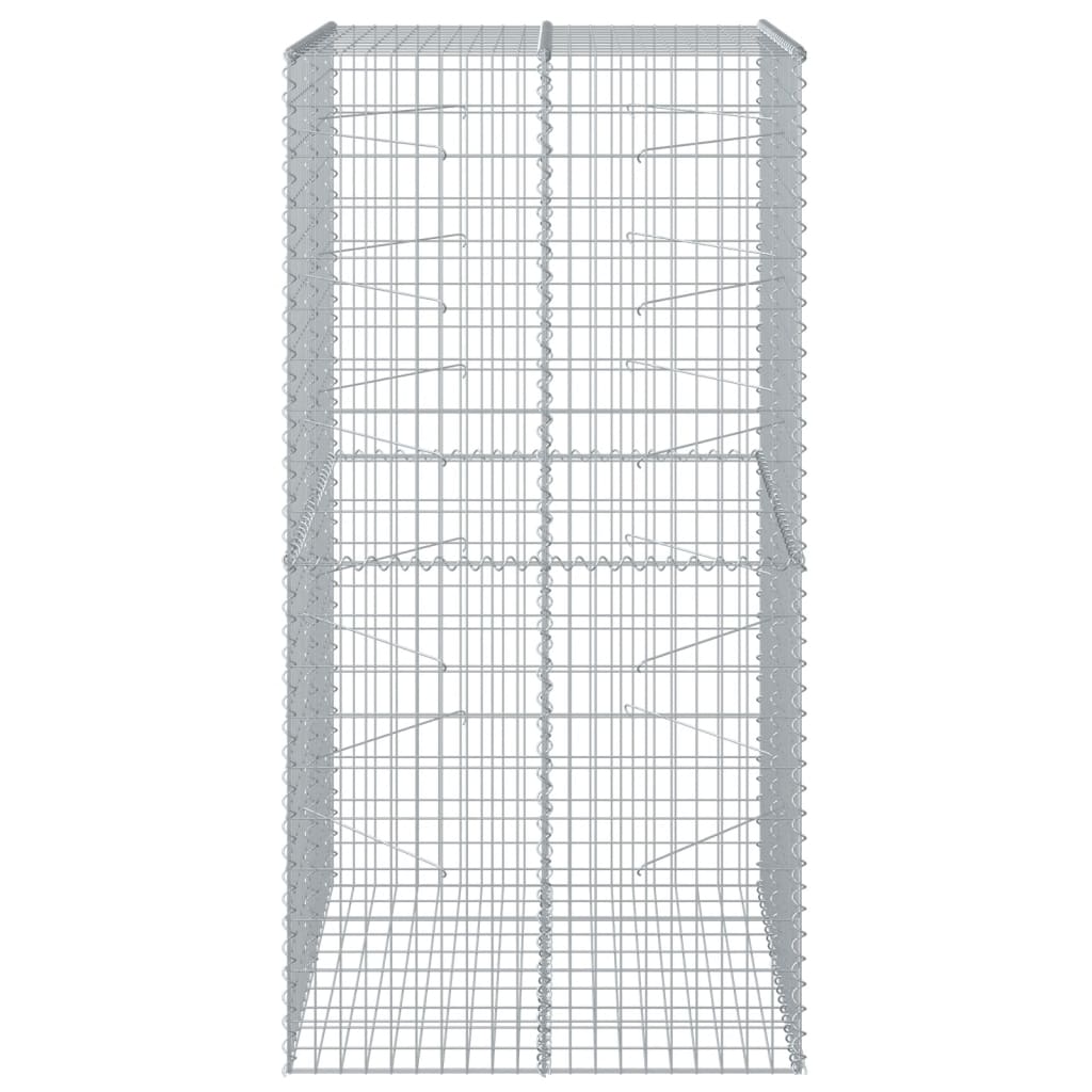 Vidaxx Gabione 100x100x200 cm verzinktes Eisen silberfarben