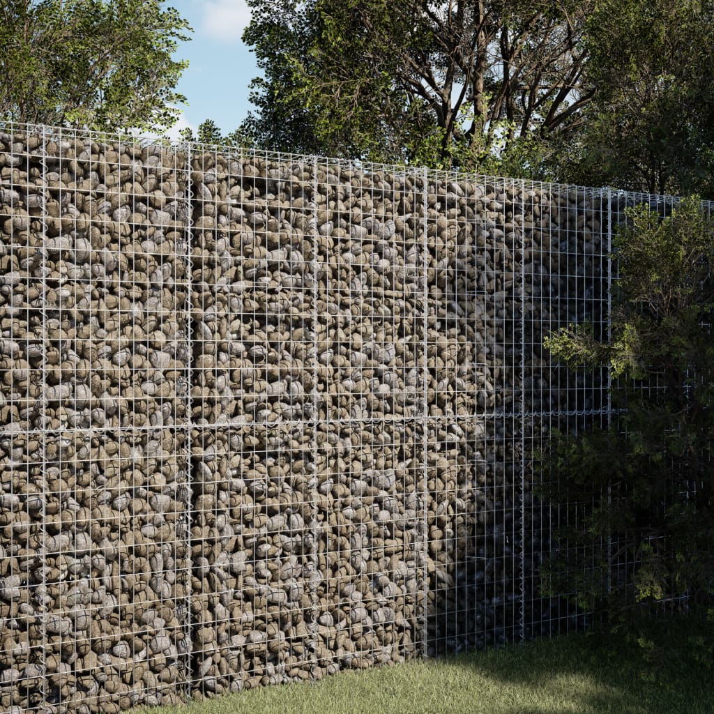 Vidaxx Gabione 100x100x200 cm verzinktes Eisen silberfarben