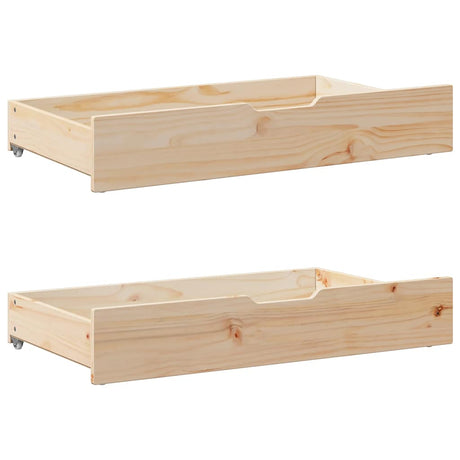 Vidaxx Bettschubladen 2 Stk. mit Rollen 95x55x17 cm massives Kiefernholz