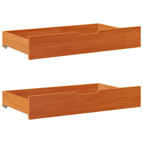 Vidaxxl Bettschubladen 2 Stk. 95x55x17 massives Kiefernholz, braun gewaschen