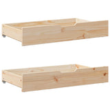Vidaxx Bettschubladen 2 Stk. mit Rollen 90x55x17 cm massives Kiefernholz