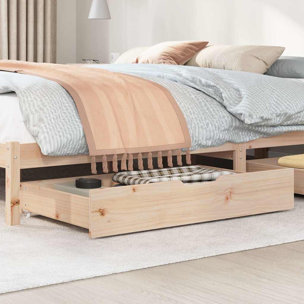 Vidaxx Bettschubladen 2 Stk. mit Rollen 90x55x17 cm massives Kiefernholz