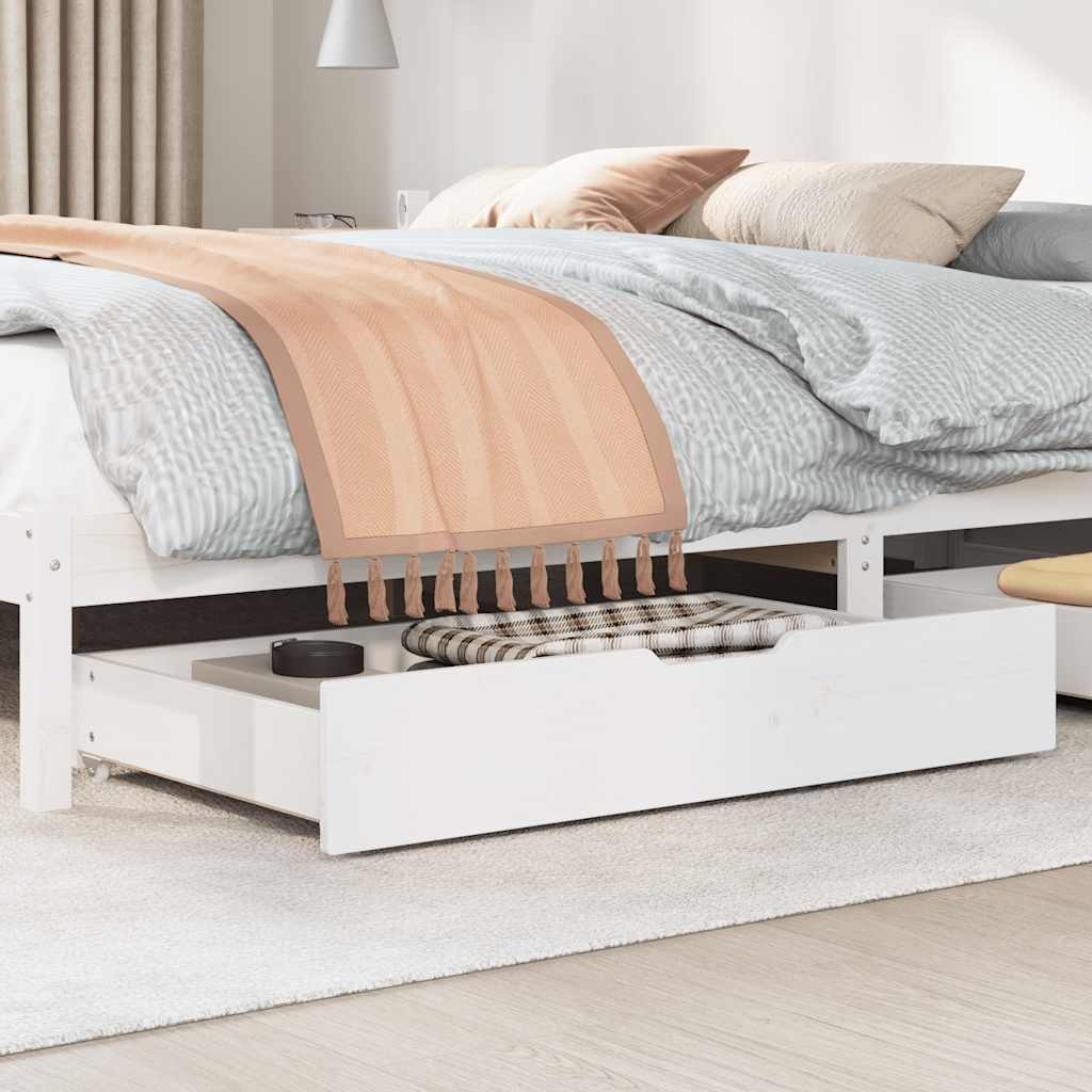 Vidaxx Bettschubladen 2 Stk. 90x55x17 cm Massivholz Kiefer massiv weiß