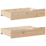 Vidaxx Bettschubladen 2 Stk. mit Rollen 80x55x17 cm massives Kiefernholz