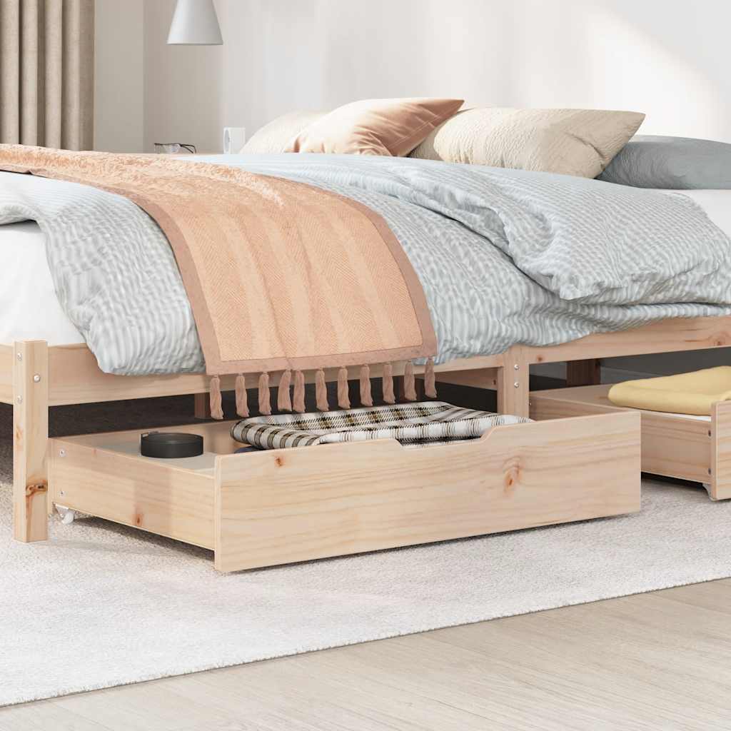 Vidaxx Bettschubladen 2 Stk. mit Rollen 80x55x17 cm massives Kiefernholz