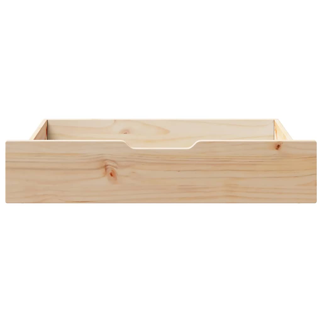 Vidaxx Bettschubladen 2 Stk. mit Rollen 80x55x17 cm massives Kiefernholz