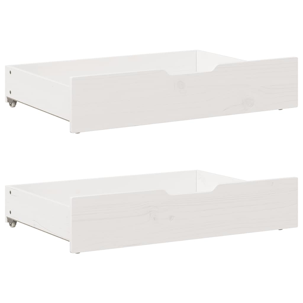 Vidaxl Lames de lit 2 ST 80x55x16 cm Pine solide blanc