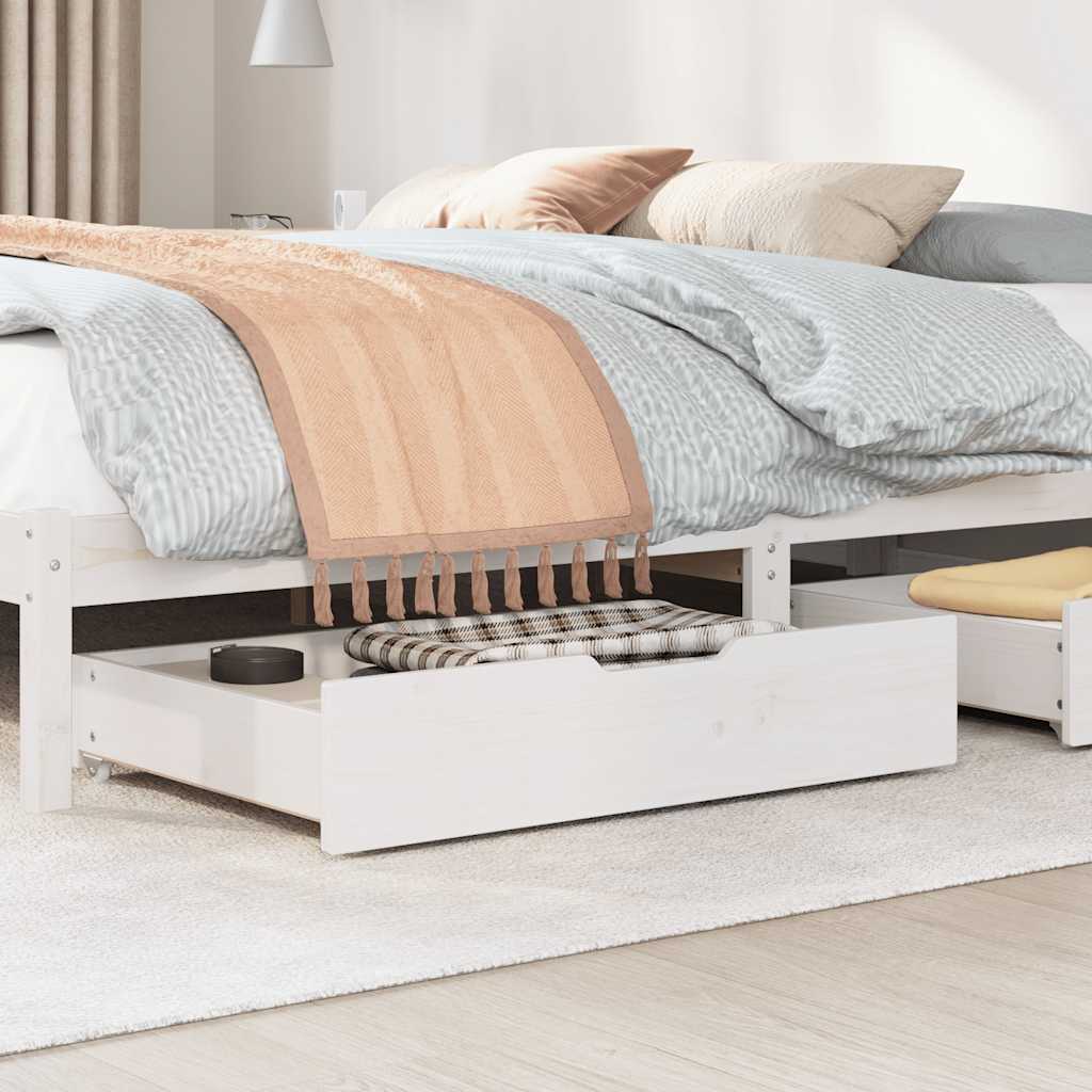 Vidaxl Bedlades 2 st 80x55x16 cm Solid pine white