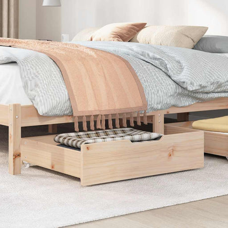 Vidaxx Bettschubladen 2 Stk. mit Rollen 75x55x17 cm massives Kiefernholz