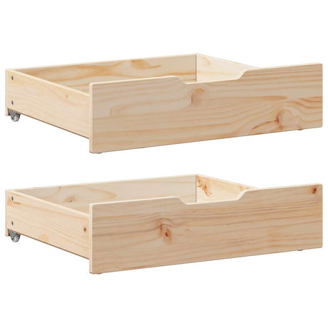 Vidaxx Bettschubladen 2 Stk. mit Rollen 65x55x17 cm massives Kiefernholz