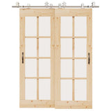 Vidaxx Schiebetürteile-Set 183 cm Edelstahl silberfarben