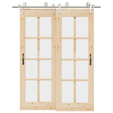 Vidaxx Schiebetürteile-Set 183 cm Edelstahl silberfarben