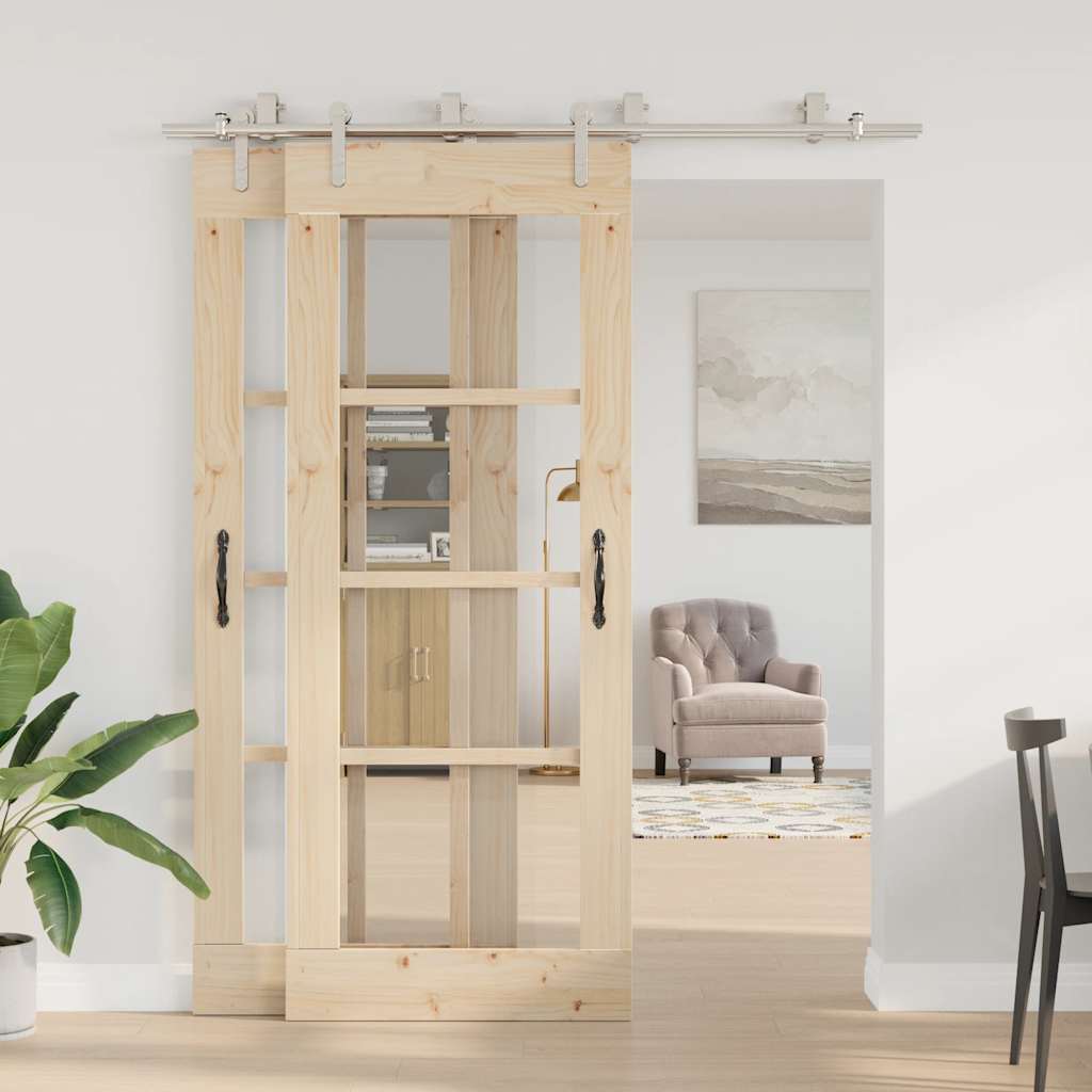Vidaxx Schiebetürteile-Set 200 cm Edelstahl silberfarben