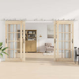 Vidaxx Schiebetürteile-Set 400 cm Edelstahl silberfarben
