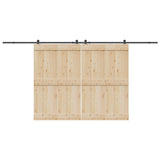 Vidaxxl Box mit Teilen für Schiebetür 427 cm Stahl schwarz