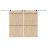 Vidaxxl Box mit Teilen für Schiebetür 366 cm Stahl schwarz
