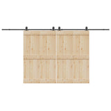 Vidaxxl Box mit Teilen für Schiebetür 427 cm Stahl schwarz