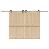 Vidaxxl Box mit Teilen für Schiebetür 366 cm Stahl schwarz