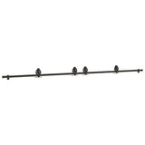 Vidaxxl Box mit Teilen für Schiebetür 366 cm Stahl schwarz