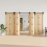Vidaxxl Box mit Teilen für Schiebetür 366 cm Stahl schwarz