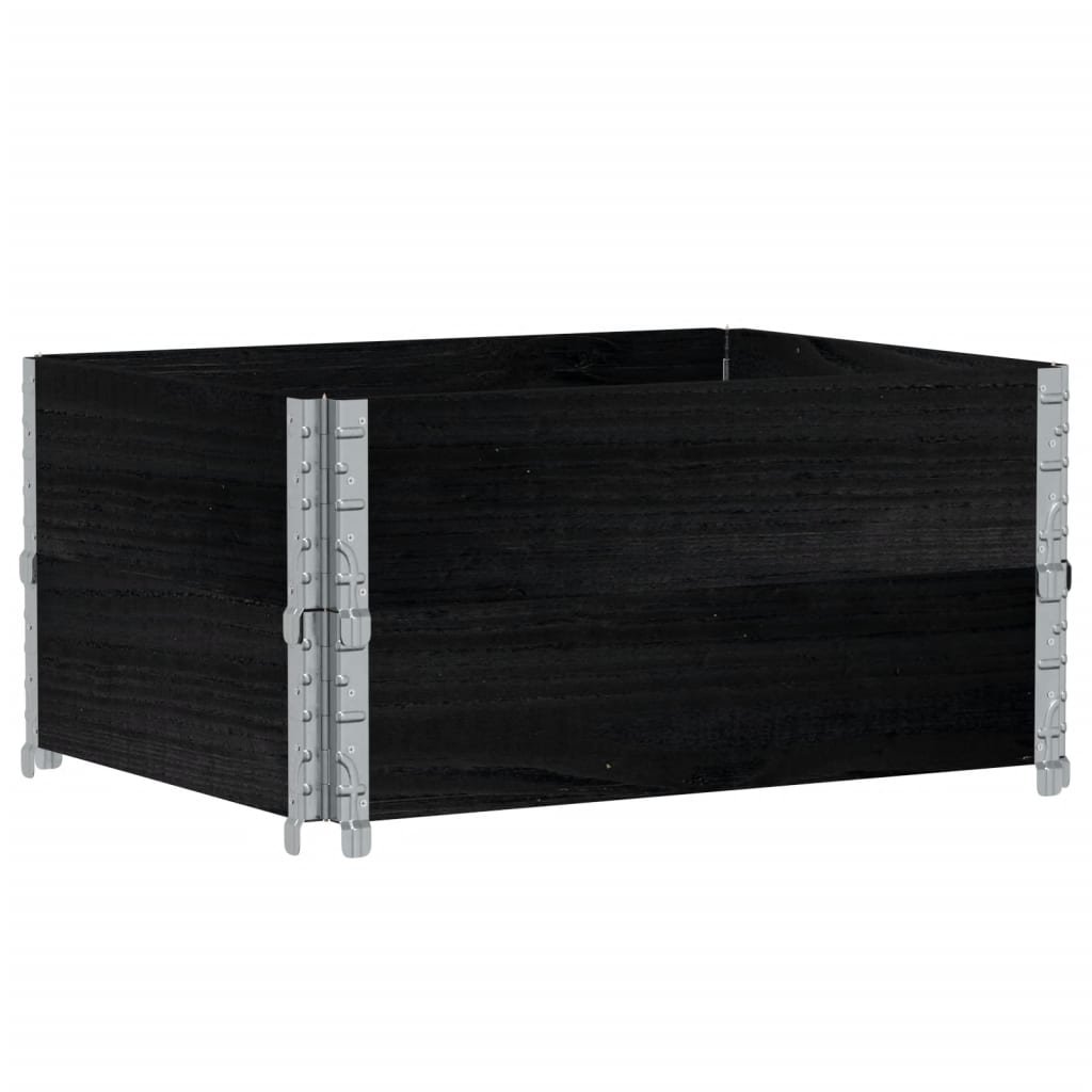 Vidaxx Palettenverlängerungen 2 Stk. 80x60 cm massives Kiefernholz schwarz