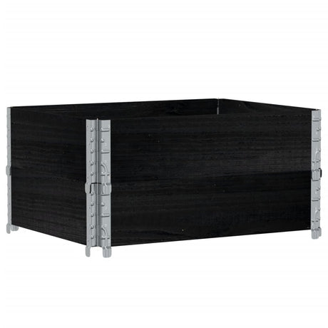 Vidaxx Palettenverlängerungen 2 Stk. 80x60 cm massives Kiefernholz schwarz