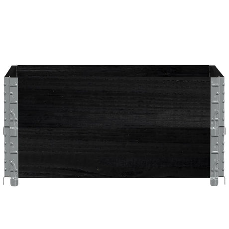 Vidaxx Palettenverlängerungen 2 Stk. 80x60 cm massives Kiefernholz schwarz