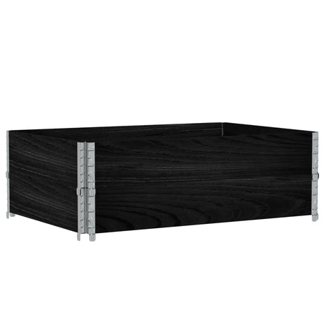 Vidaxx Palettenverlängerungen 2 Stk. 120x80 cm massives Kiefernholz schwarz