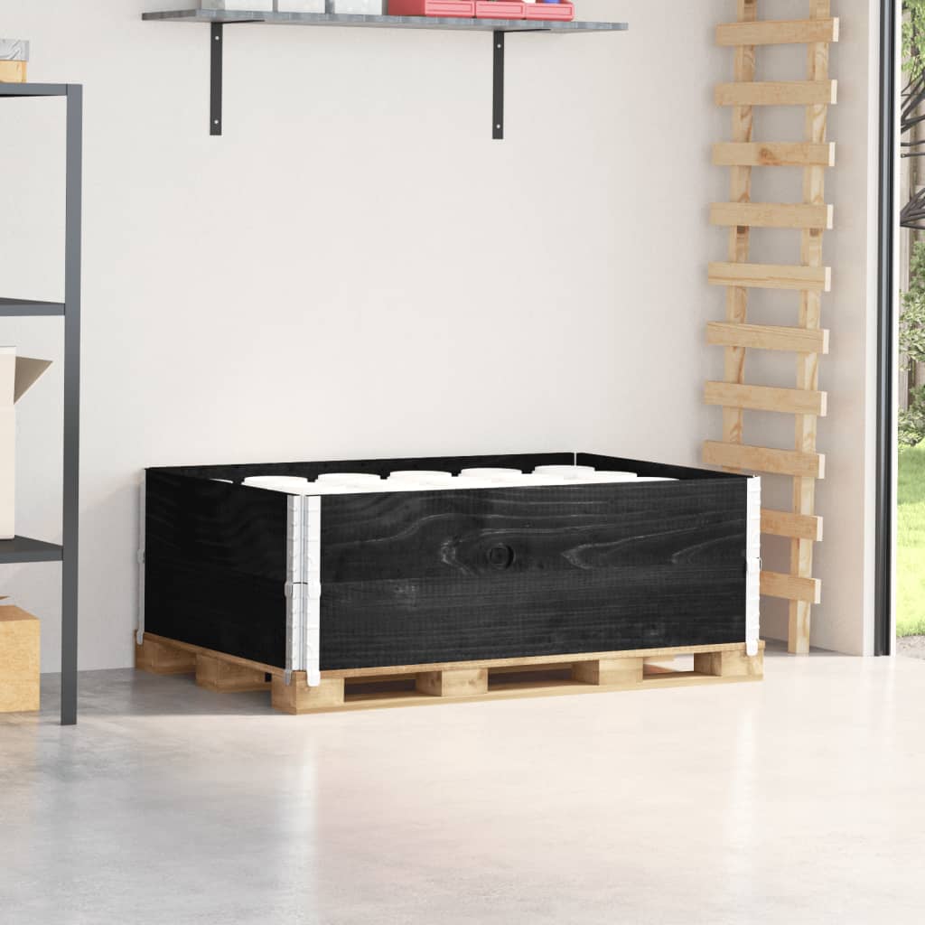 Vidaxx Palettenverlängerungen 2 Stk. 120x80 cm massives Kiefernholz schwarz