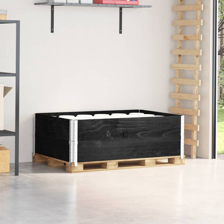 Vidaxx Palettenverlängerungen 2 Stk. 120x80 cm massives Kiefernholz schwarz
