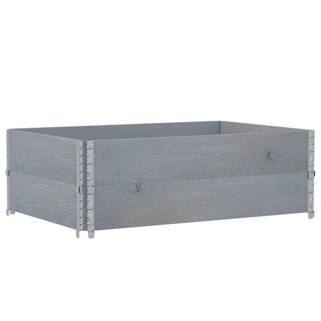 Vidaxx Palettenaufsatzrahmen 2 Stk. 120x80 cm massives Kiefernholz grau