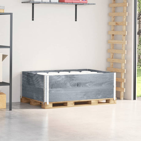 Vidaxx Palettenaufsatzrahmen 2 Stk. 120x80 cm massives Kiefernholz grau