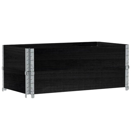 Vidaxx Palettenaufsatzrahmen 2 Stück 100x50 cm massives Kiefernholz schwarz