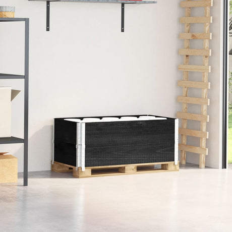 Vidaxx Palettenaufsatzrahmen 2 Stück 100x50 cm massives Kiefernholz schwarz