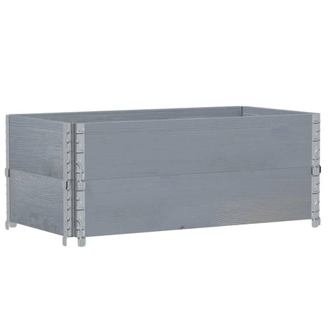Vidaxx Palettenaufsatzrahmen 2 Stk. 100x50 cm massives Kiefernholz grau