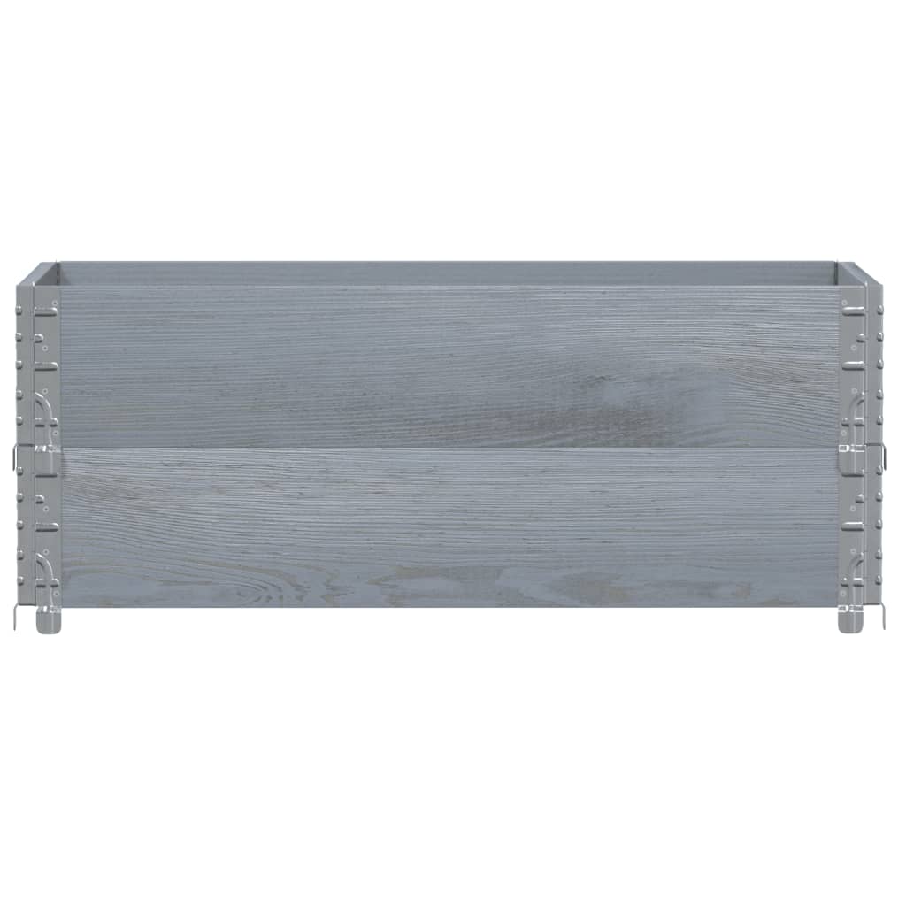 Vidaxx Palettenaufsatzrahmen 2 Stk. 100x50 cm massives Kiefernholz grau