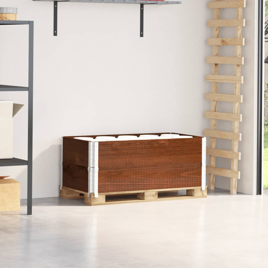 Vidaxx Palettenaufsatzrahmen 2 Stk. 100x50 cm massives Kiefernholz braun