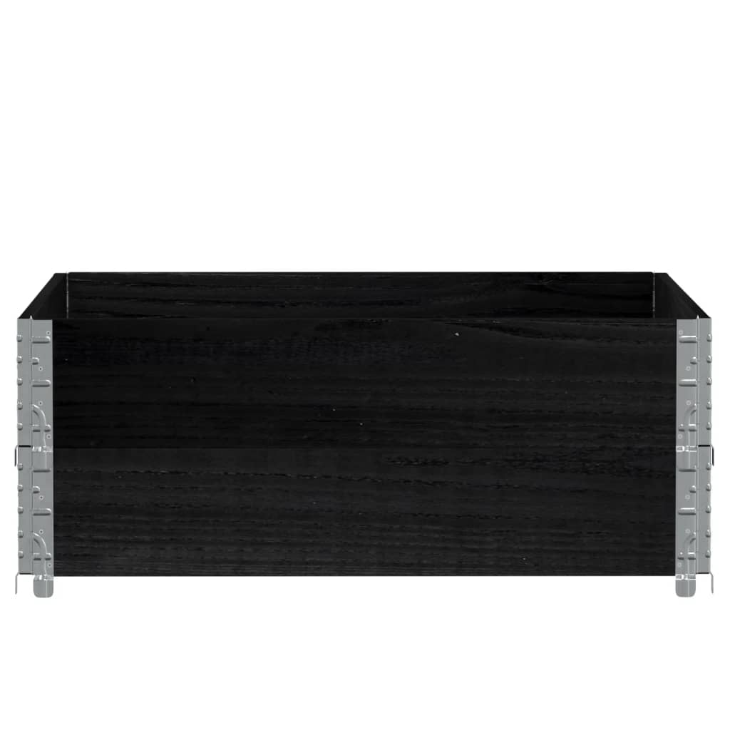 Vidaxx Palettenaufsatzrahmen 2 Stk. 100x100 cm massives Kiefernholz schwarz