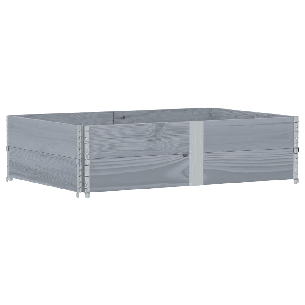 Vidaxx Palettenverlängerungen 2 Stk. 150x100 cm massives Kiefernholz grau